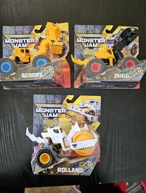 Monster Jam JCB  Dirt Squad - JcbScoopz, JcbDugg, Jcb Rolland Set Of 3